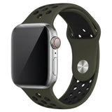 Army Green/Black Silicone Sport Band for Apple Watch