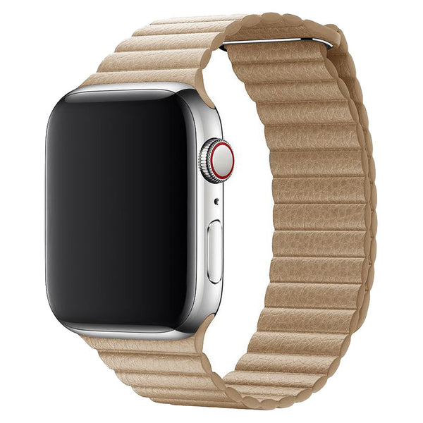 Beige Leather Band for Apple Watch