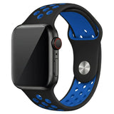 Black/Blue Silicone Sport Band for Apple Watch