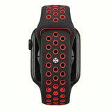 Black/Red Silicone Sport Band for Apple Watch