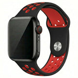 Black/Red Silicone Sport Band for Apple Watch