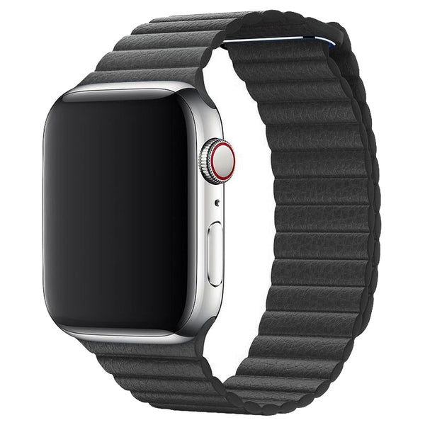 Black Leather Band for Apple Watch