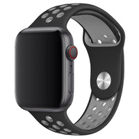 Black/Grey Silicone Sport Band for Apple Watch