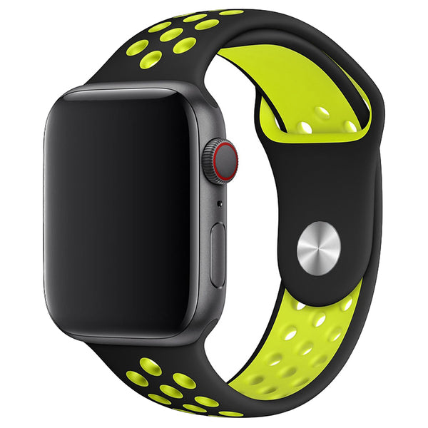 Black/Lime Silicone Sport Band for Apple Watch