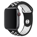 Black/White Silicone Sport Band for Apple Watch