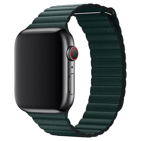 Forest Green Leather Band for Apple Watch