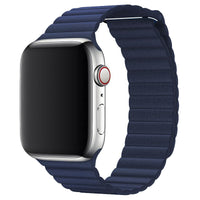 Navy Blue Leather Band for Apple Watch