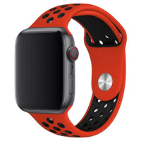 Red/Black Silicone Sport Band for Apple Watch