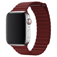 Wine Red Leather Band for Apple Watch