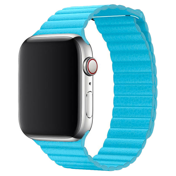 Sky Blue Leather Band for Apple Watch