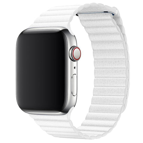 White Leather Band for Apple Watch